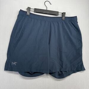 Arcteryx Shorts Mens Large Blue navy Athletic Running Trail Climbing Pocket 7 in